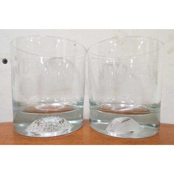 2 Jim Beam Bourbon Whiskey Glasses Tumblers - Sports Themed Football Golf Whisky - Picture 6 of 6